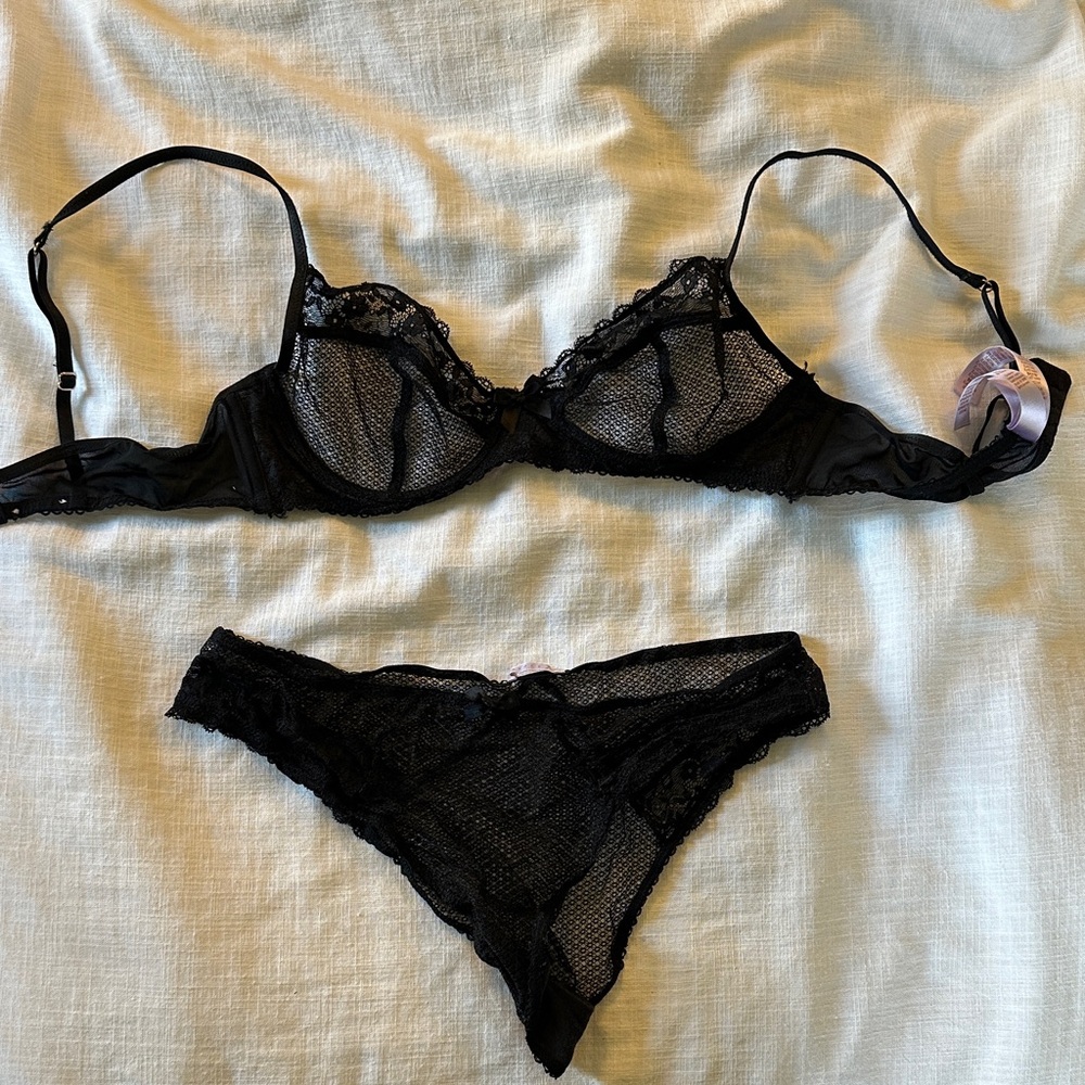 SAVAGE X FENTY Black Lace Lingerie Set